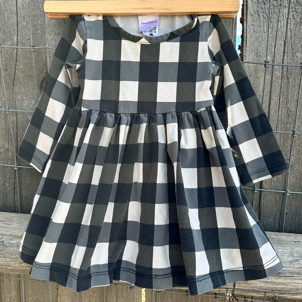 Hanna Andersson Black and White Plaid Kids Dress